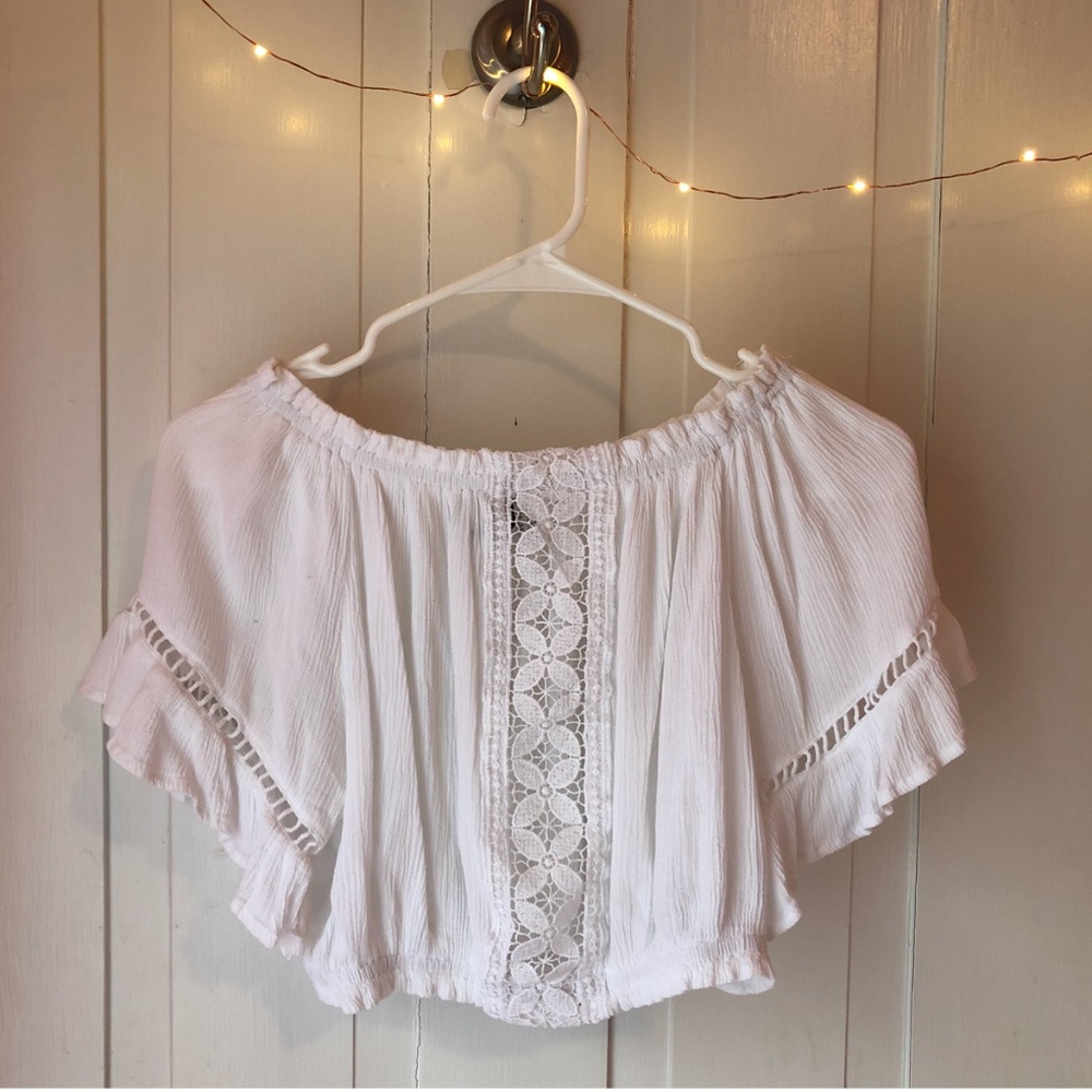 Cute Boho Lace Cutout Crop Top
